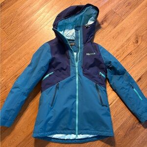 Marmot Teal and Navy Hooded Jacket